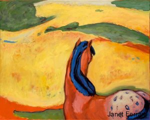 Horse In Pasture-Ode to Franz Marc