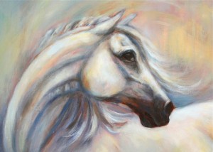 A close up look of Heavenly Horse
